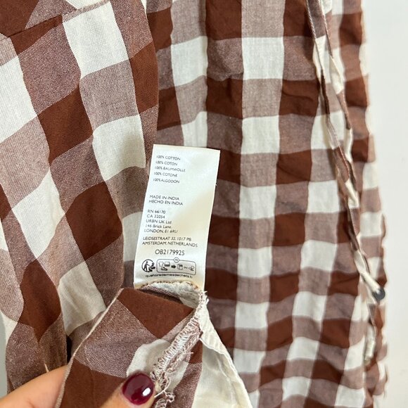 FREE PEOPLE Via Midi Dress in Brown Combo Everly Size Large - Picture 10 of 16